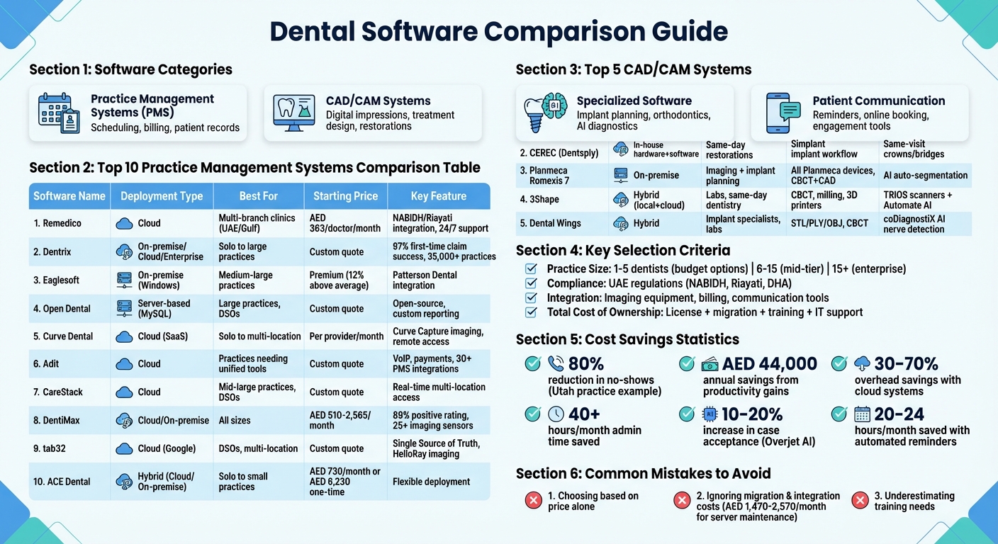 Dental Software Comparison: Features, Pricing, and Best Use Cases