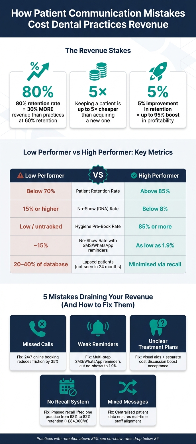 Dental Practice Communication: High vs Low Performer Benchmarks